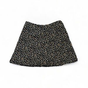 floral black mini skirt